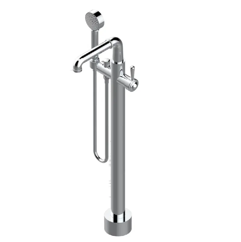 Free-standing single lever bath mixer with handshower with Easyclean system