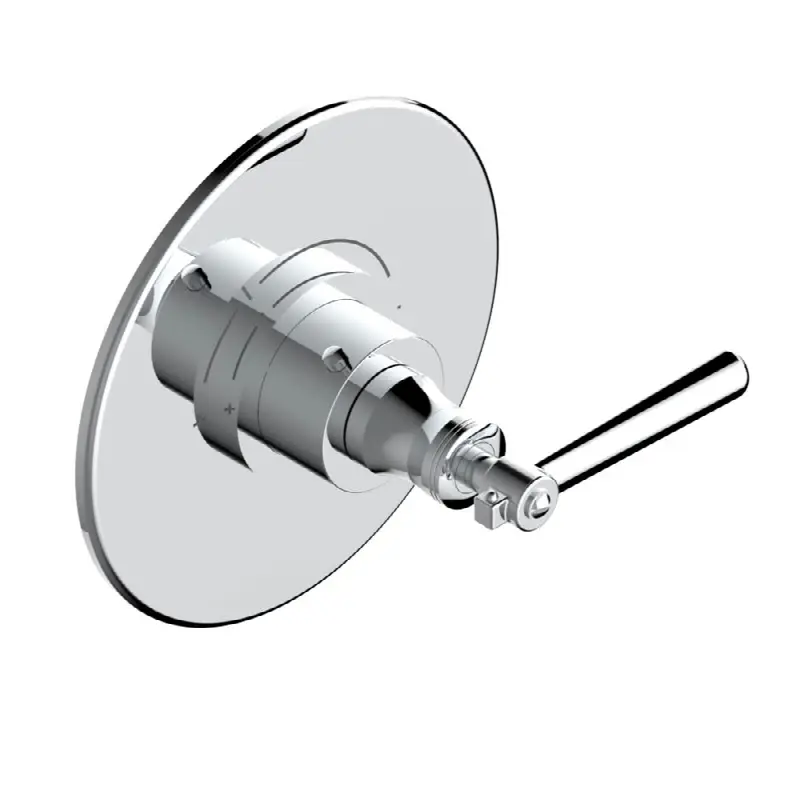 Trim for THG thermostatic valve, rough part supplied with fixing box ref. 5 200AE/US - Round plate model