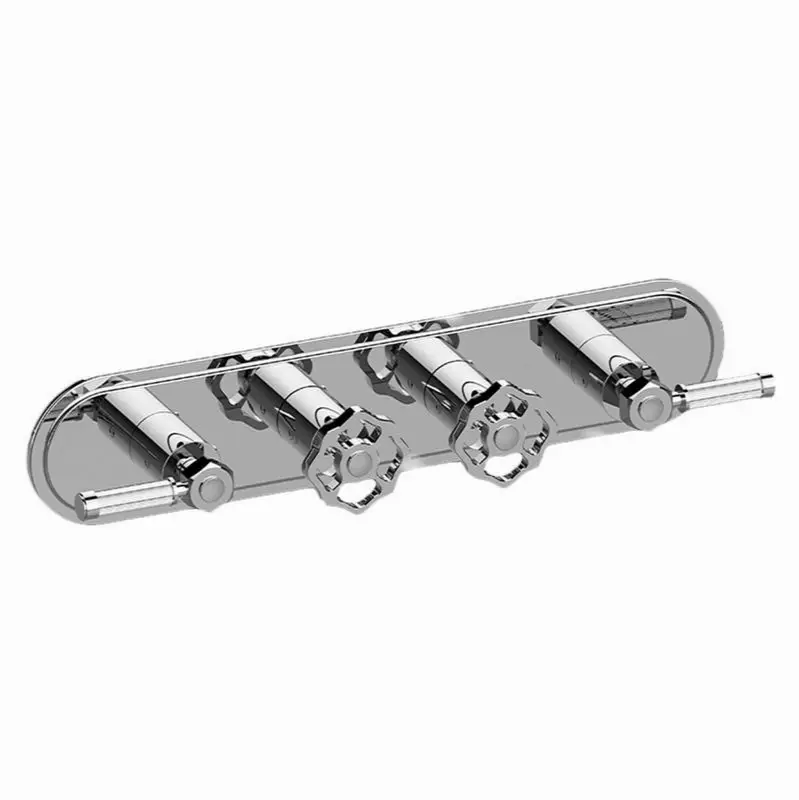 Vintage Traditional M-Series Valve Trim with Four Handles (Horizontal Orientation)