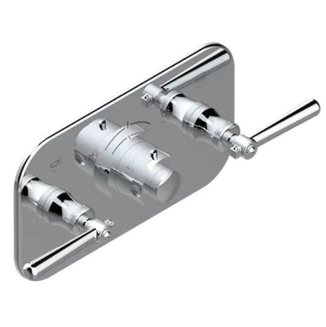 Trim For Thg Thermostat With 2 Valves Ref. 5 401ahm/us Rough Part Supplied With Fixing Box, Item To Be Installed Horizontal