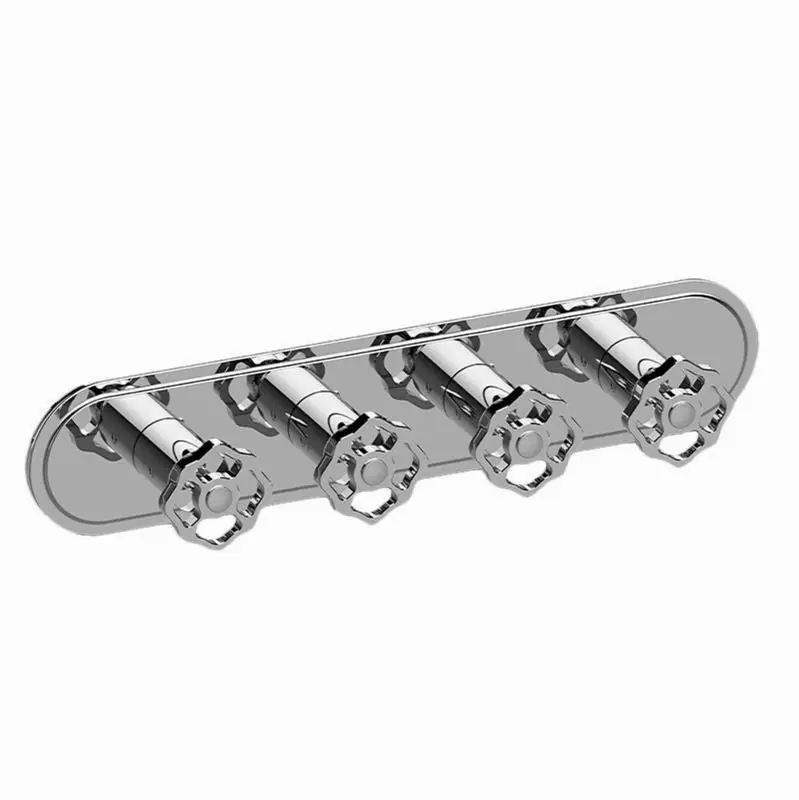 Vintage Traditional M-Series Valve Trim with Four Handles (Horizontal Orientation)