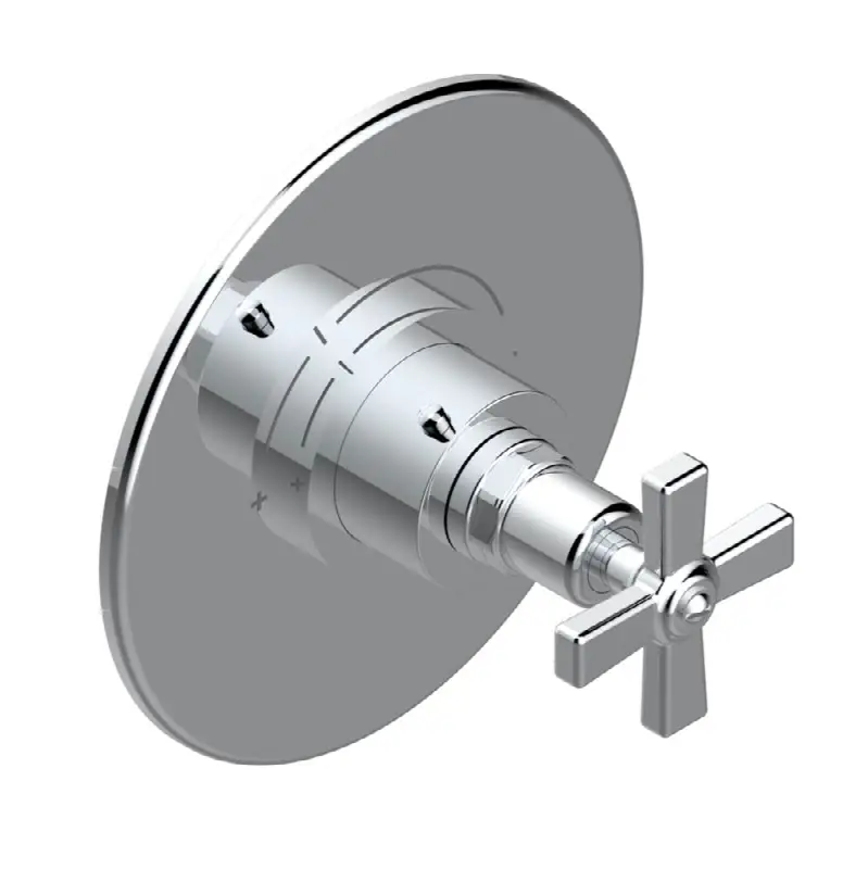 Trim for THG thermostatic valve, rough part supplied with fixing box ref. 5 200AE/US - Round plate model