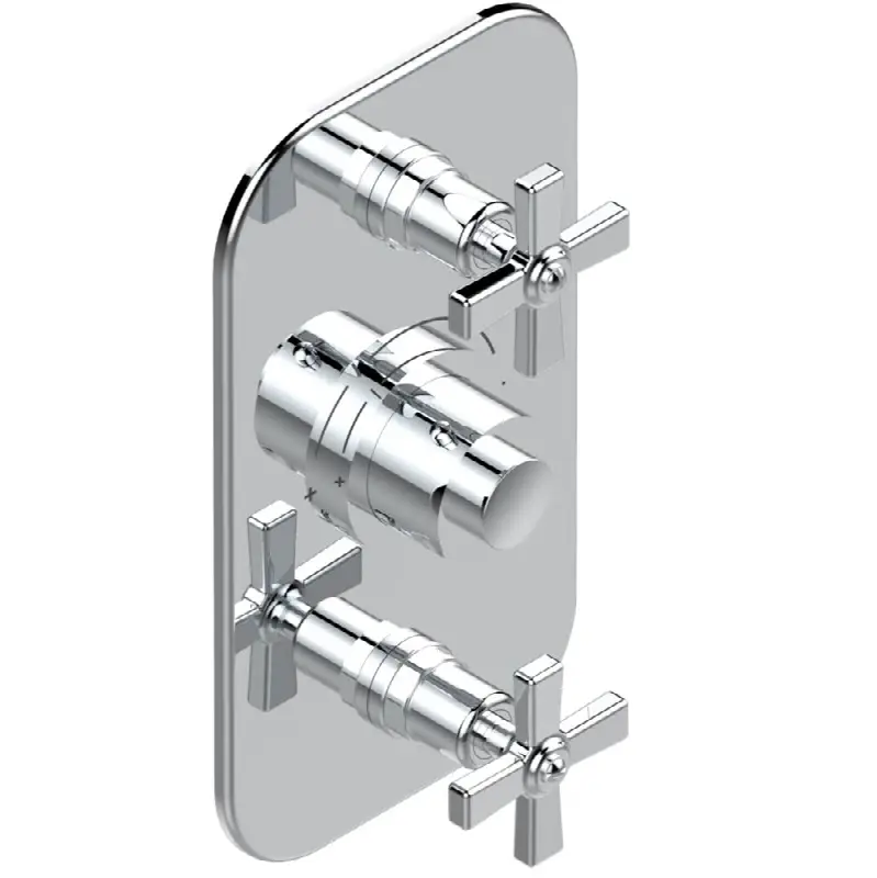 Trim for THG thermostatic valve 2 volume controls, rough part supplied with fixing box ref. 5 400AE/US