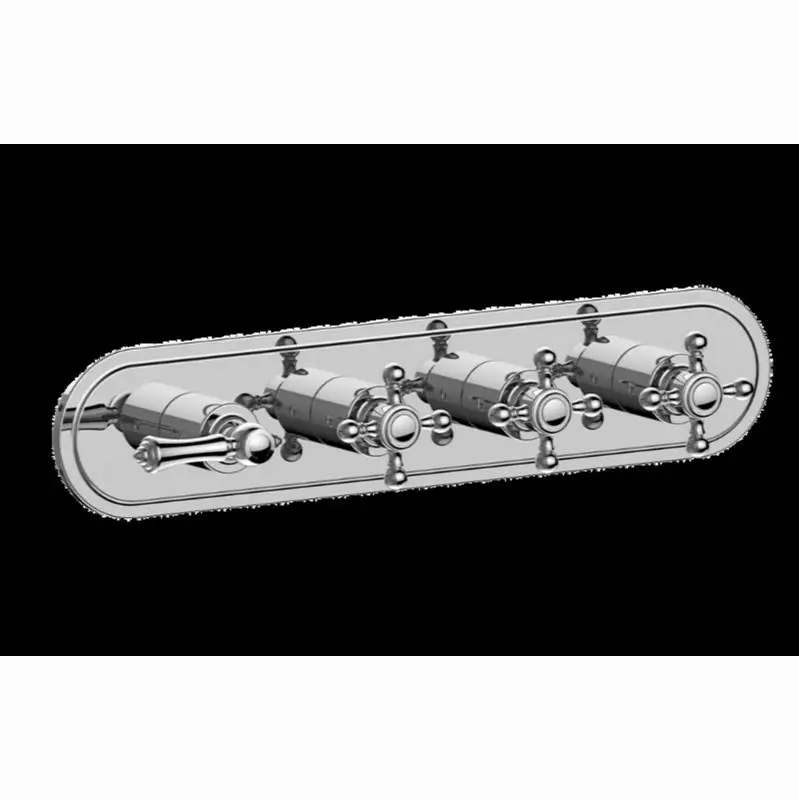 Adley Traditional M-Series Valve Trim with Four Handles (Horizontal Orientation)