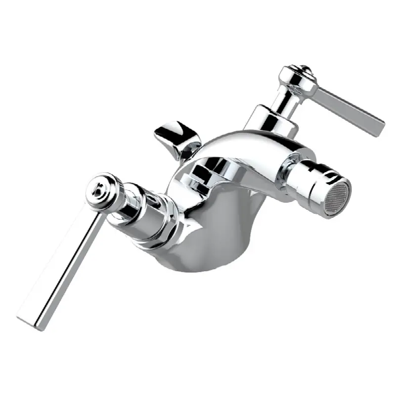 Single hole bidet faucet with drain