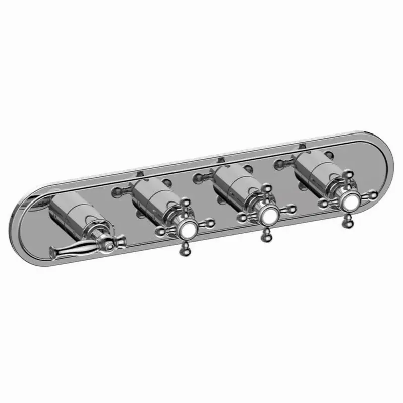 Lauren Traditional M-Series Valve Trim with Four Handles (Horizontal Orientation)