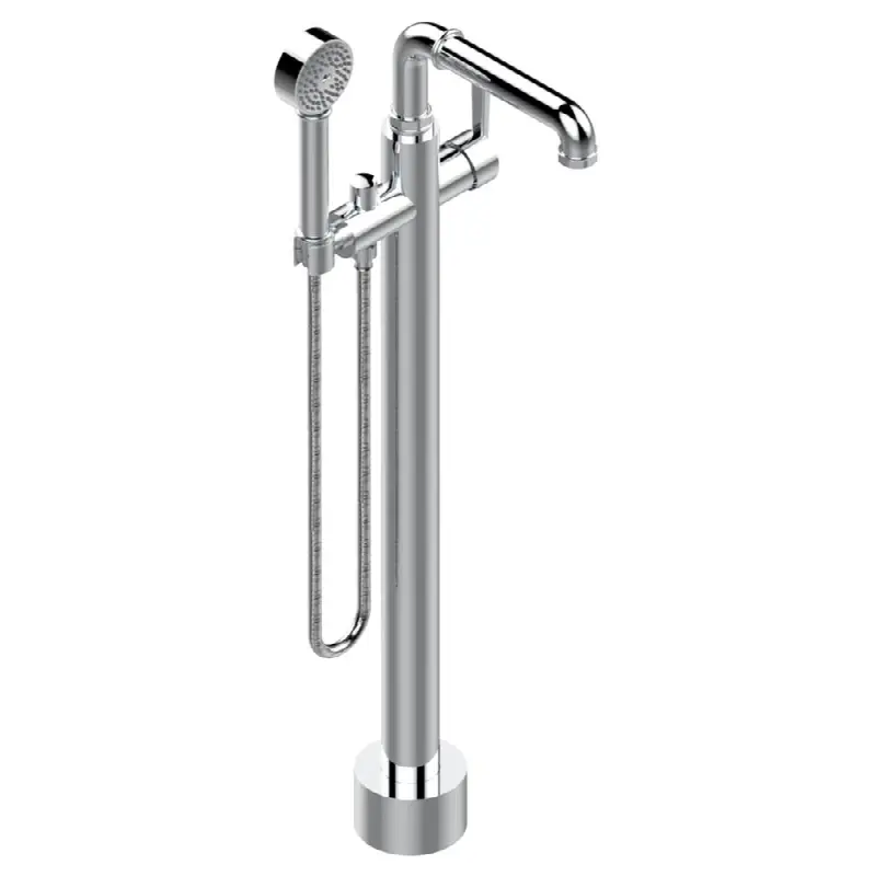 Free-standing single lever bath mixer with handshower with Easyclean system