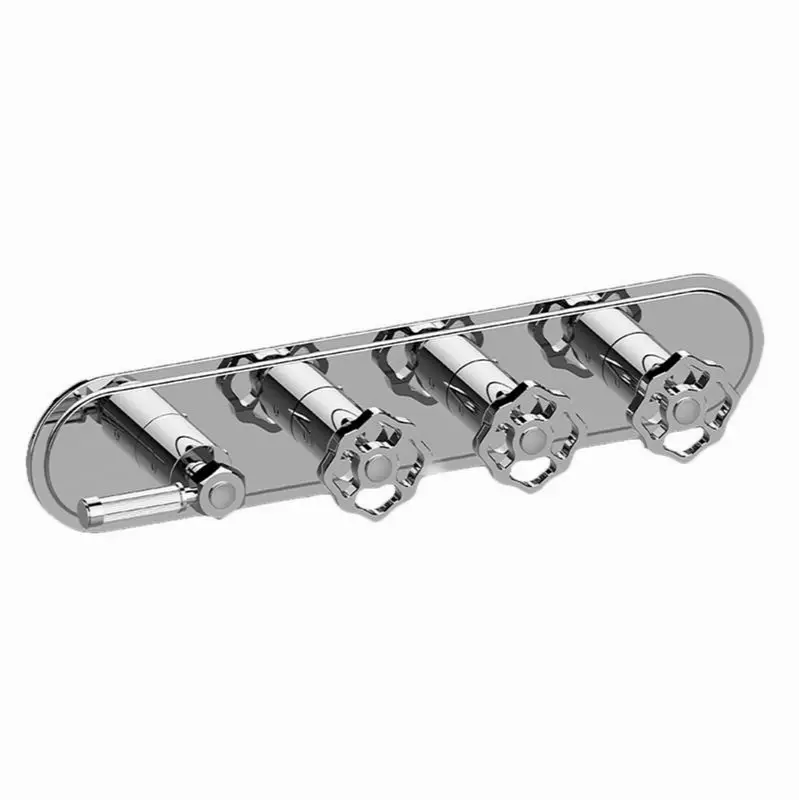 Vintage Traditional M-Series Valve Trim with Four Handles (Horizontal Orientation)