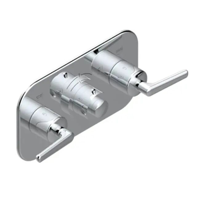 Trim For Thg Thermostat With 2 Valves Ref. 5 401ahm/us Rough Part Supplied With Fixing Box, Item To Be Installed Horizontal