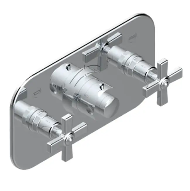 Trim For Thg Thermostat With 2 Valves Ref. 5 401ahm/us Rough Part Supplied With Fixing Box, Item To Be Installed Horizontal