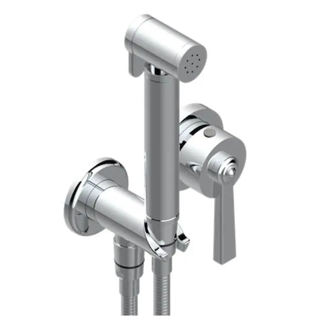 Trim Only For WC Douche Includes Trigger Spray, Wall Mounted Single Lever Mixer, Reinforced Hose, Wall Outlet With Integrated Elbow And Safety Stopper