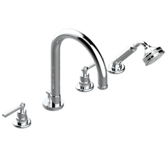 Roman Tub Set With Diverter Spout And Handshower, 3/4" Valves