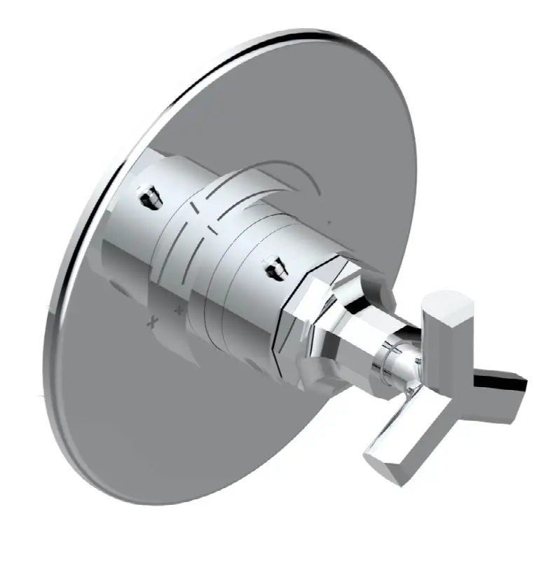 Trim for THG thermostatic valve, rough part supplied with fixing box ref. 5 200AE/US - Round plate model