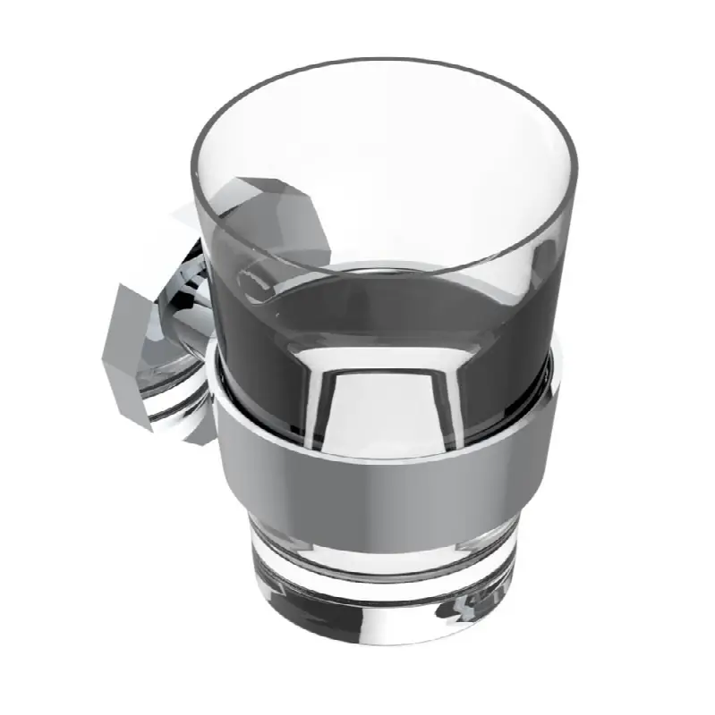 wall mounted glass holder with BACCARAT crystal glass