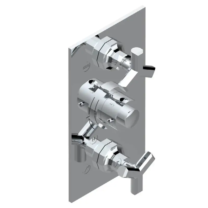 Trim for THG thermostatic valve 2 volume controls, rough part supplied with fixing box ref. 5 400AE/US