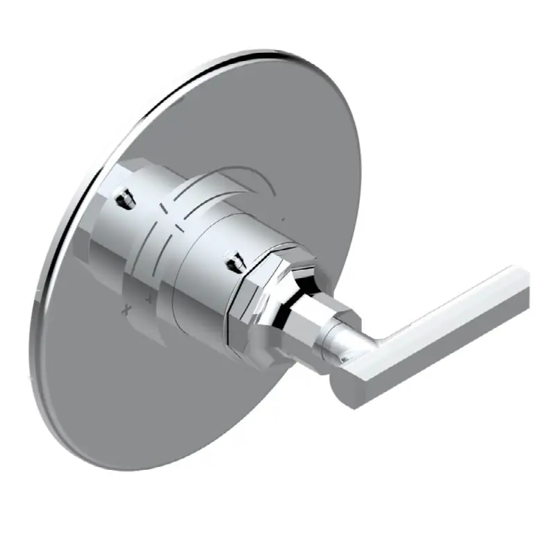 Trim for THG thermostatic valve, rough part supplied with fixing box ref. 5 200AE/US - Round plate model