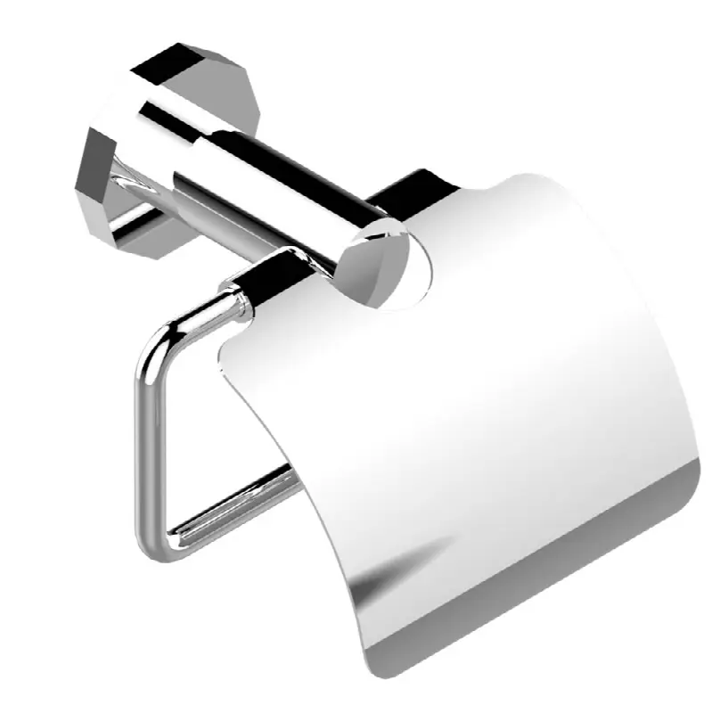 Toilet paper holder, single mount with cover