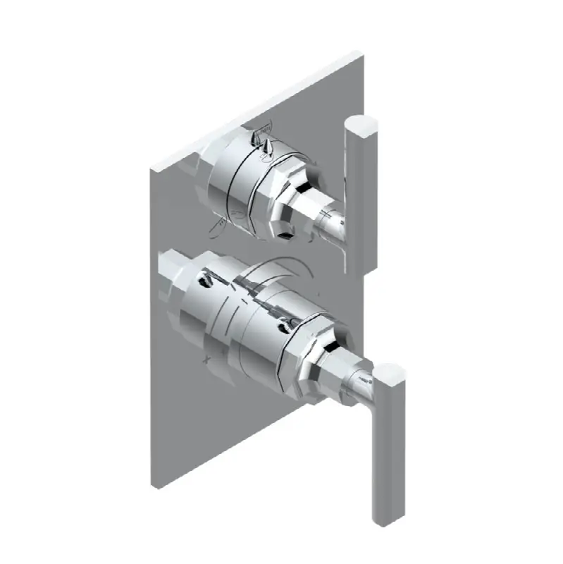 Trim for thermostatic mixer with stop valve and 3 way diverter, rough part supplied with fixing box ref.5 600AE/US