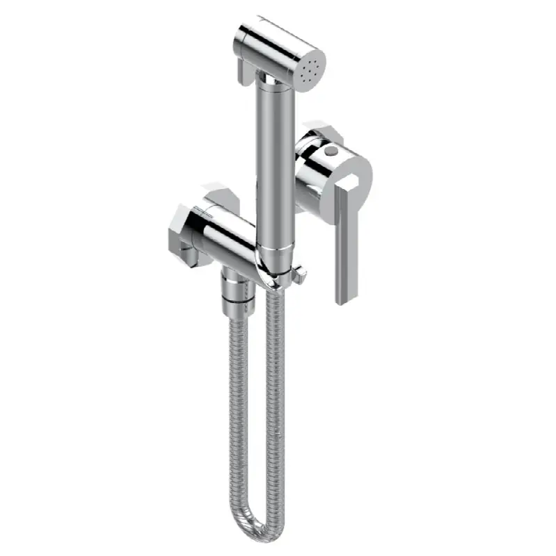 Trim only for WC douche including: trigger spray, wall mounted single lever mixer, reinforced hose (49 1/4")