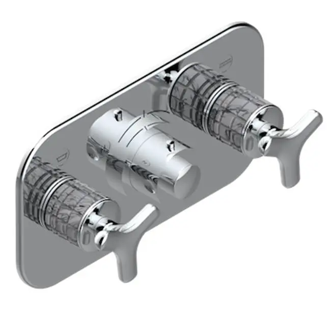 Trim For Thg Thermostat With 2 Valves Ref. 5 401ahm/us Rough Part Supplied With Fixing Box, Item To Be Installed Horizontal