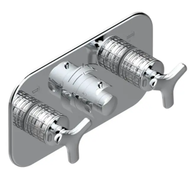 Trim For Thg Thermostat With 2 Valves Ref. 5 401ahm/us Rough Part Supplied With Fixing Box, Item To Be Installed Horizontal