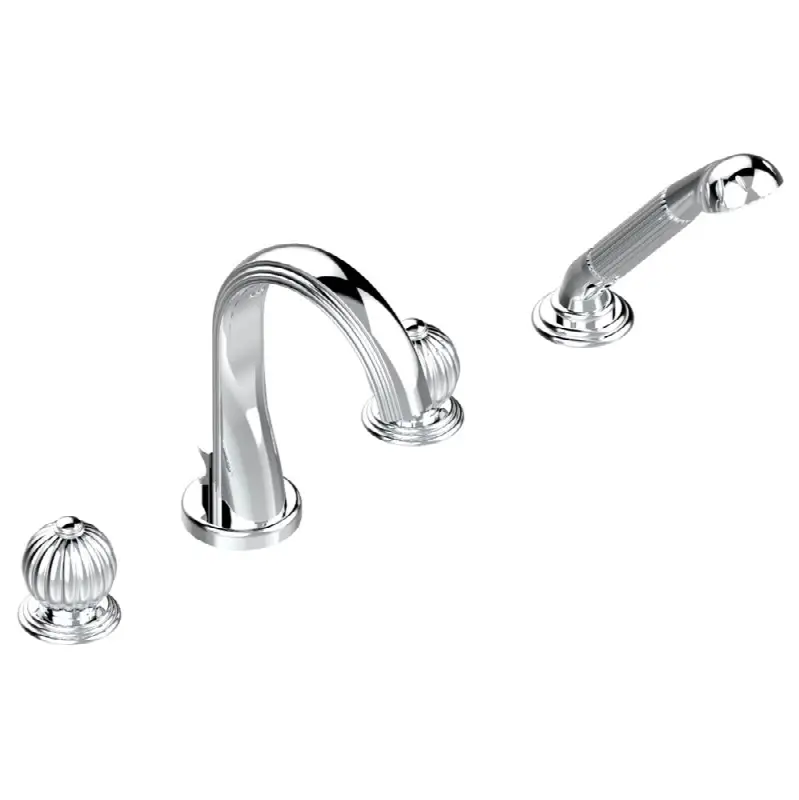 Roman tub set with divertor spout and handshower, 3/4" valves