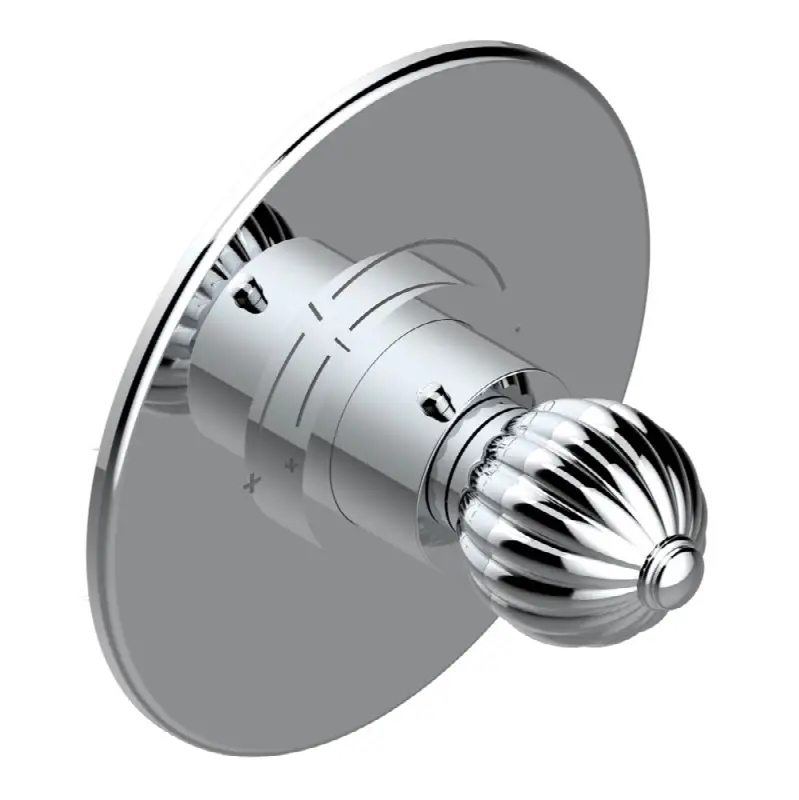 Trim for THG thermostatic valve, rough part supplied with fixing box ref. 5 200AE/US - Round plate model