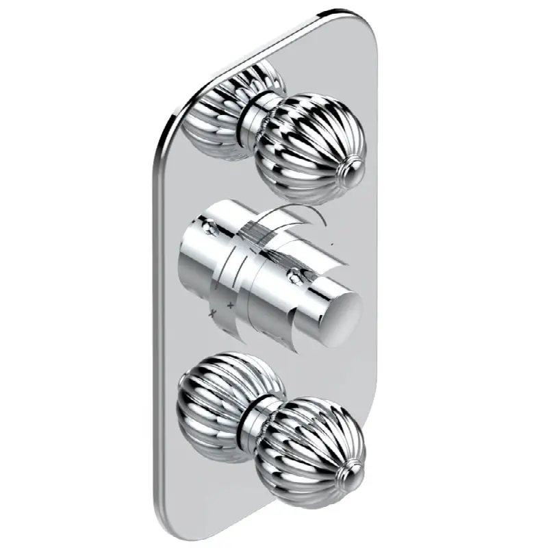 Trim for THG thermostatic valve 2 volume controls, rough part supplied with fixing box ref. 5 400AE/US