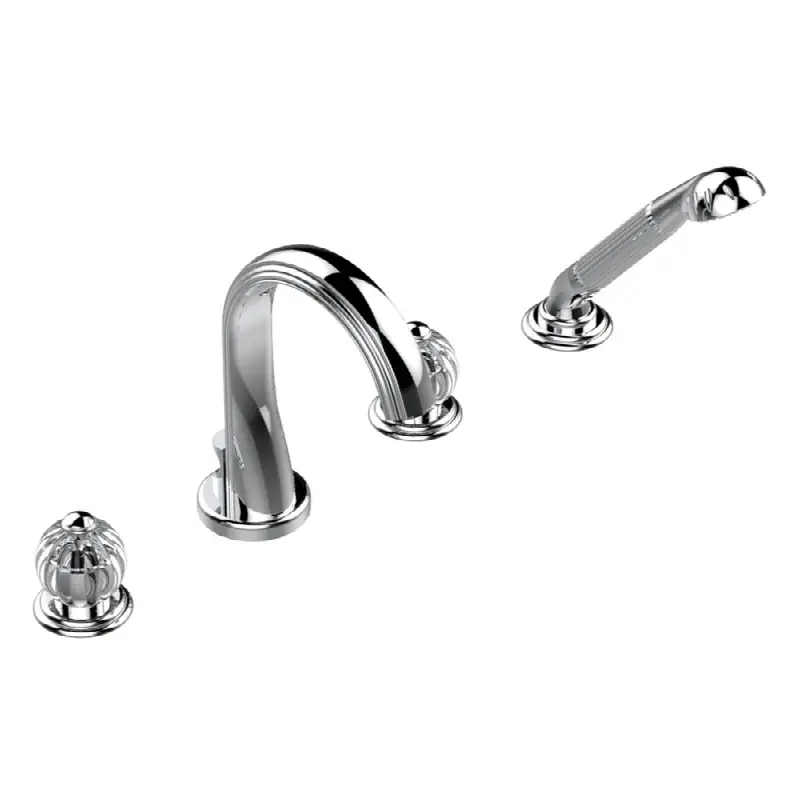 Roman tub set with divertor spout and handshower, 3/4" valves