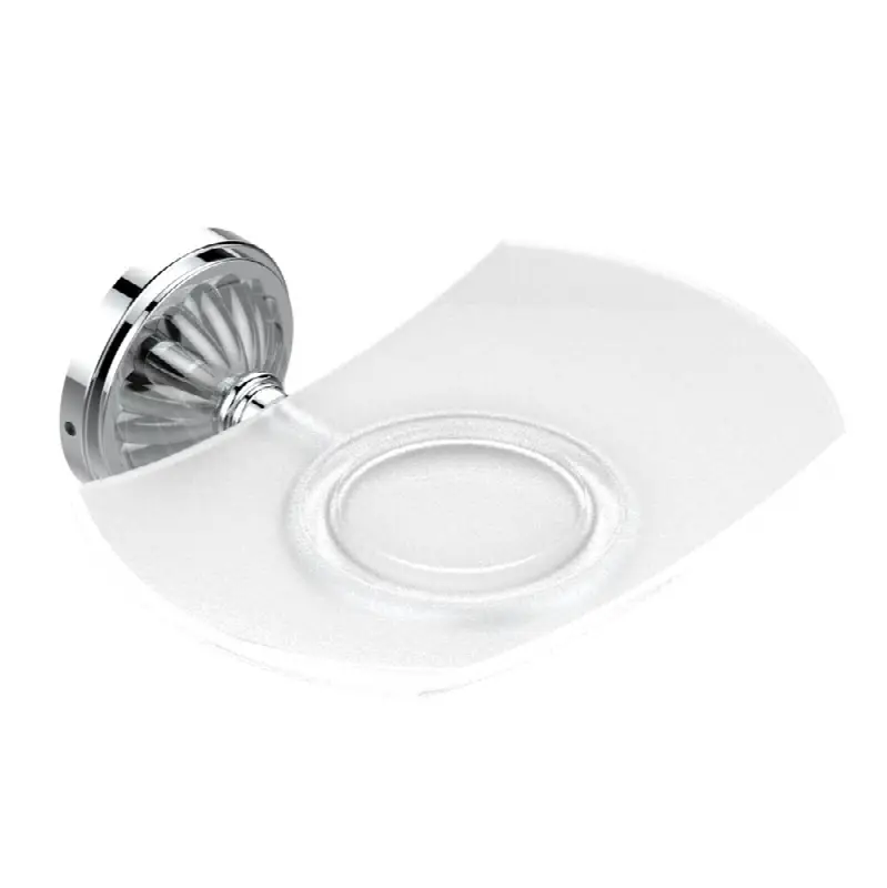 Glass soap dish, wall mounted