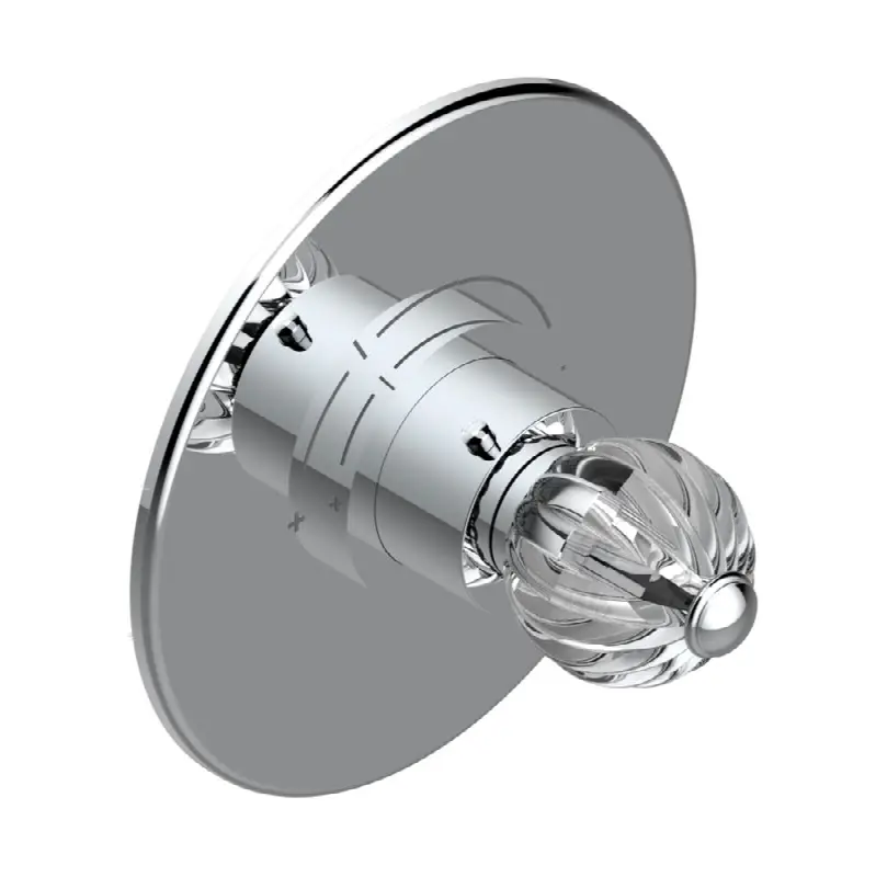 Trim for THG thermostatic valve, rough part supplied with fixing box ref. 5 200AE/US - Round plate model
