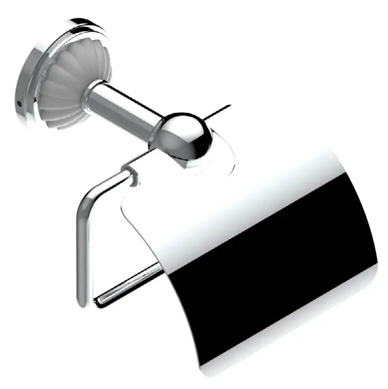 Toilet paper holder, single mount with cover