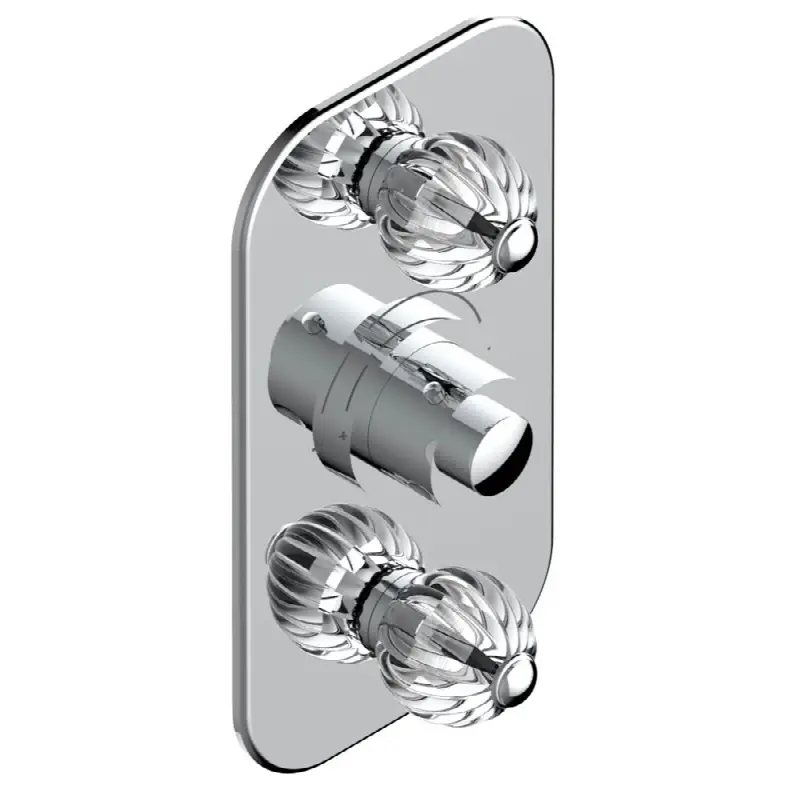 Trim for THG thermostatic valve 2 volume controls, rough part supplied with fixing box ref. 5 400AE/US