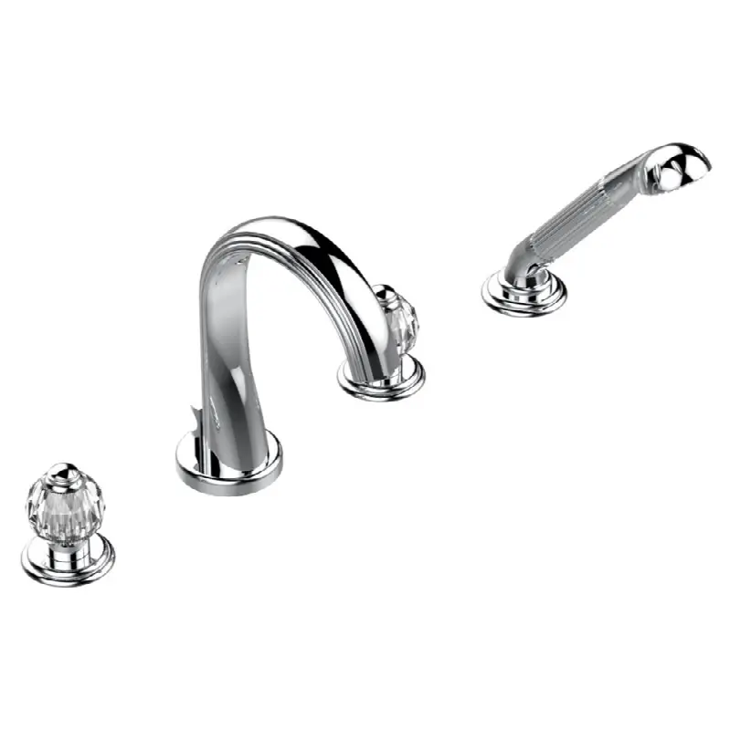 Roman tub set with divertor spout and handshower