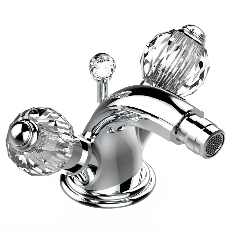 Single hole bidet faucet with drain