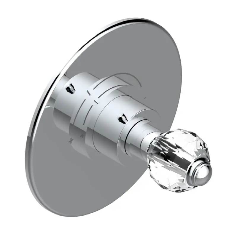 Trim for THG thermostatic valve, rough part supplied with fixing box ref. 5 200AE/US - Round plate model