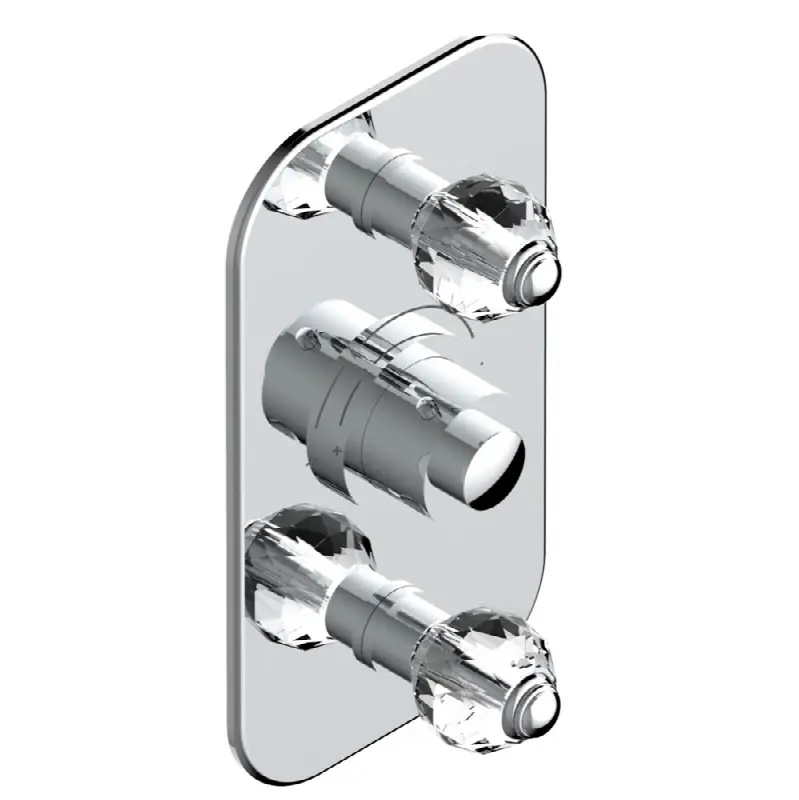 Trim for THG thermostatic valve 2 volume controls, rough part supplied with fixing box ref. 5 400AE/US