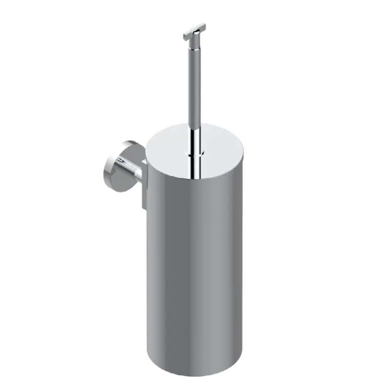 Metal toilet brush holder with brush with cover wall mounted