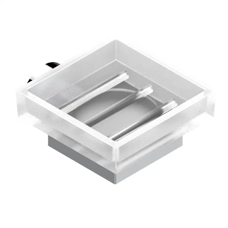 Glass soap dish, wall mounted