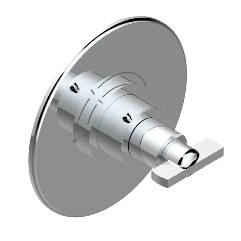 Trim for THG thermostatic valve, rough part supplied with fixing box ref. 5 200AE/US - Round plate model