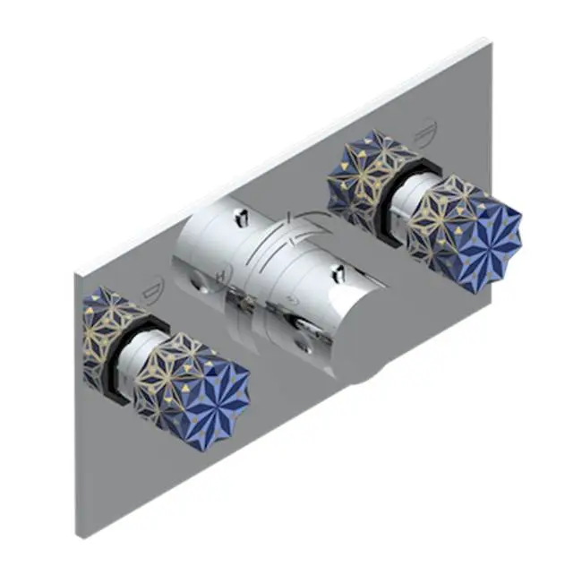 Trim For Thg Thermostat With 2 Valves Ref. 5 401ahm/us Rough Part Supplied With Fixing Box, Item To Be Installed Horizontal