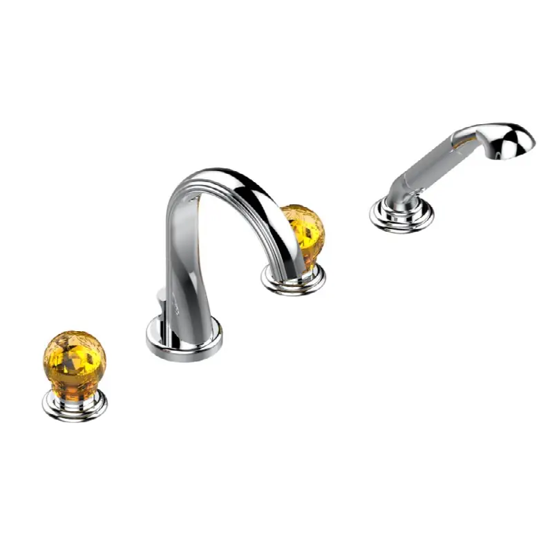 Roman tub set with divertor spout and handshower, 3/4" valves