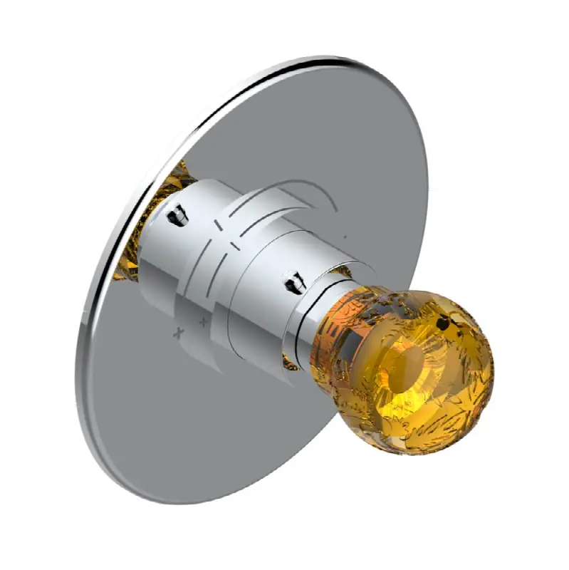 Trim for THG thermostatic valve, rough part supplied with fixing box ref. 5 200AE/US - Round plate model
