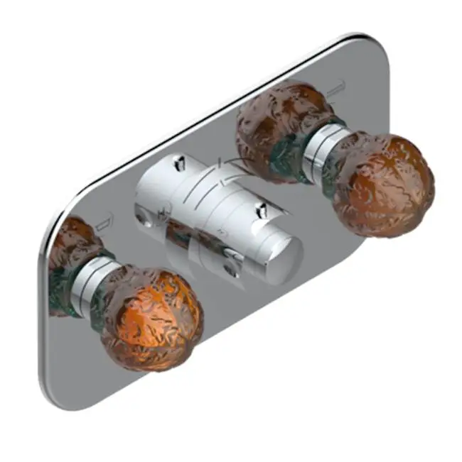 Trim For Thg Thermostat With 2 Valves Ref. 5 401ahm/us Rough Part Supplied With Fixing Box, Item To Be Installed Horizontal