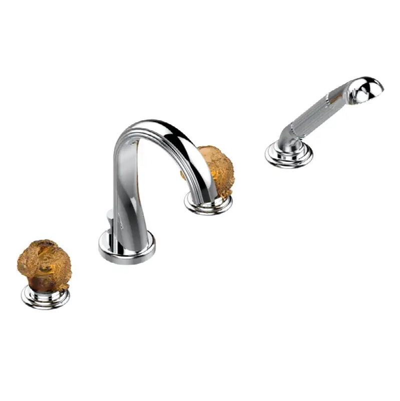 Roman tub set with divertor spout and handshower, 3/4" valves