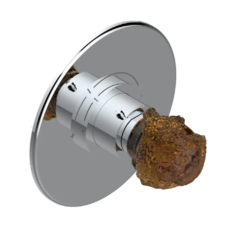 Trim for THG thermostatic valve, rough part supplied with fixing box ref. 5 200AE/US - Round plate model