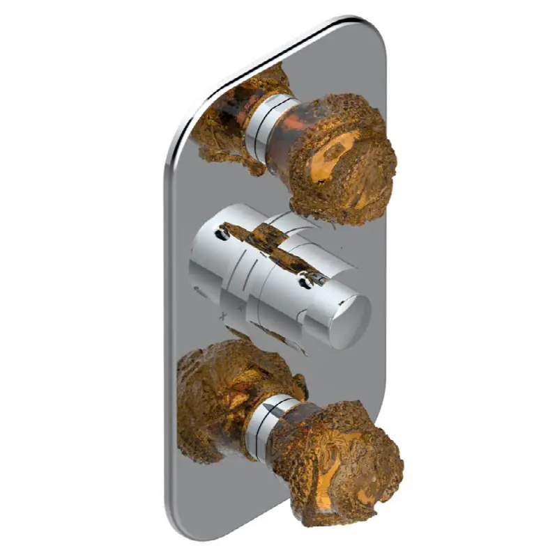 Trim for THG thermostatic valve 2 volume controls, rough part supplied with fixing box ref. 5 400AE/US