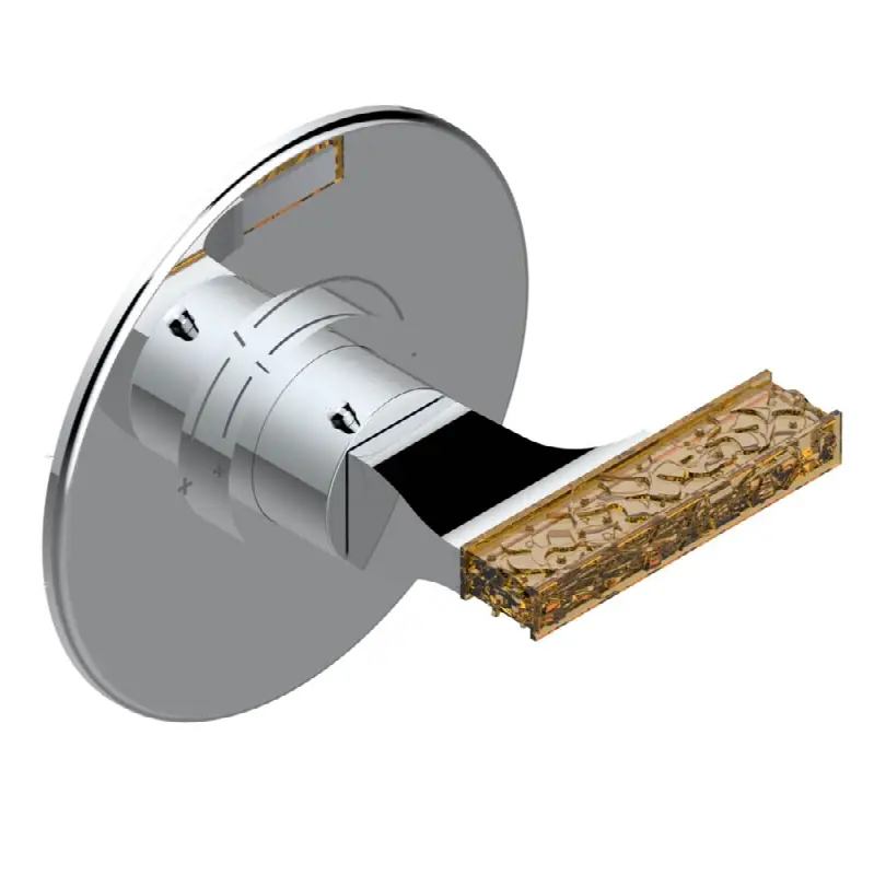 Trim for THG thermostatic valve, rough part supplied with fixing box ref. 5 200AE/US - Round plate model