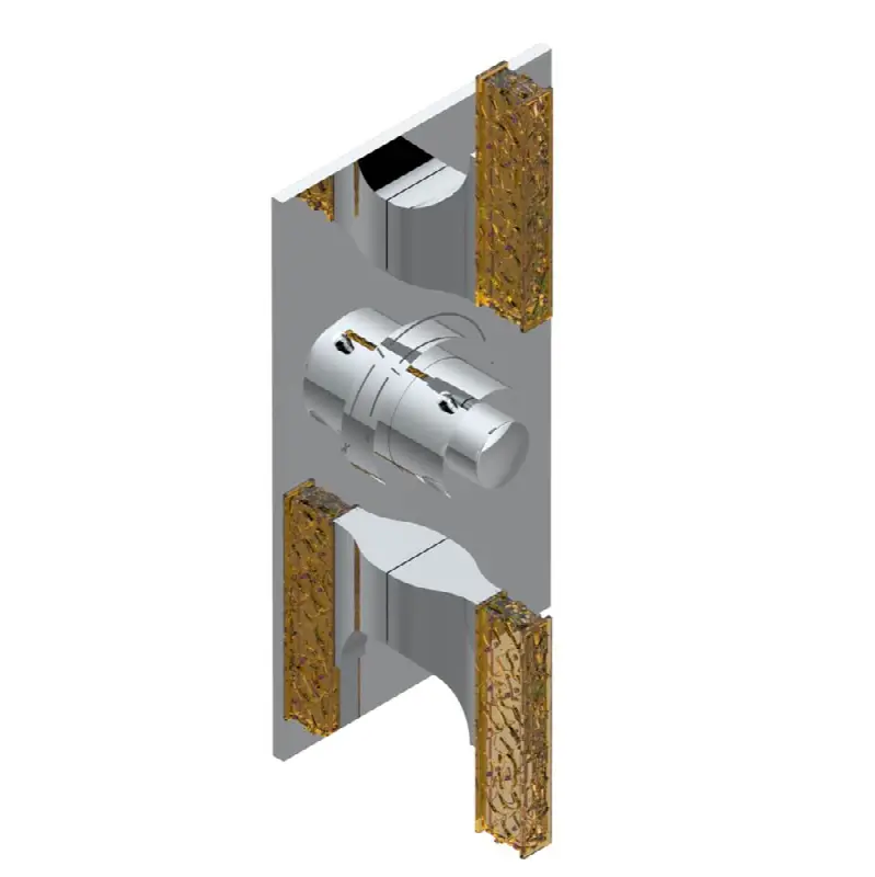 Trim for THG thermostatic valve 2 volume controls, rough part supplied with fixing box ref. 5 400AE/US