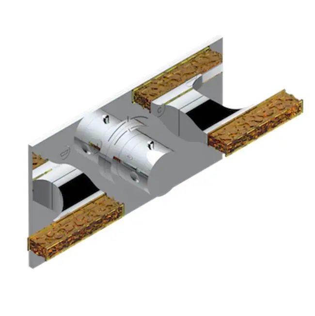 Trim For Thg Thermostat With 2 Valves Ref. 5 401ahm/us Rough Part Supplied With Fixing Box, Item To Be Installed Horizontal